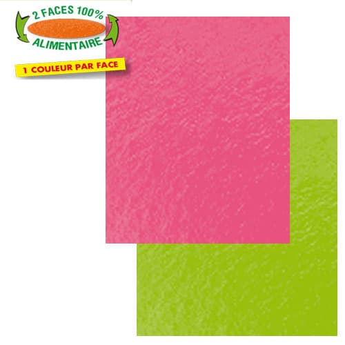 100 CARRES COULEUR  ANIS/FRAMBOISE