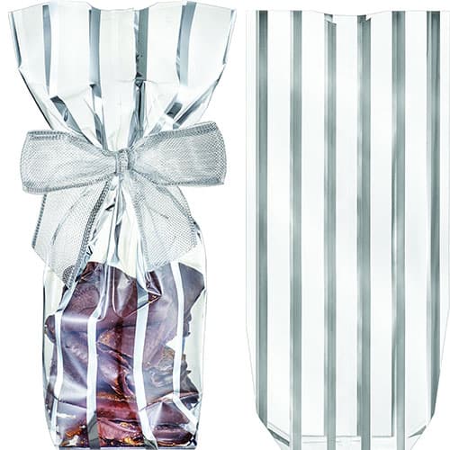 100 SACS FOND CARTON BANDELETTES ARGENT