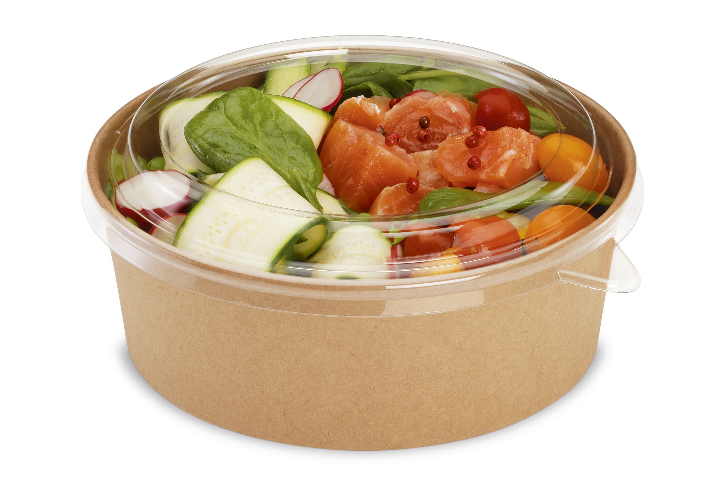 50 BOLS SALADE CARTON NATUREL RECYCLABLE- SANS COUVERCLE