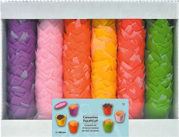 240 OU 300 CAISSETTES PAPIER TULICUP ASSORTIES
