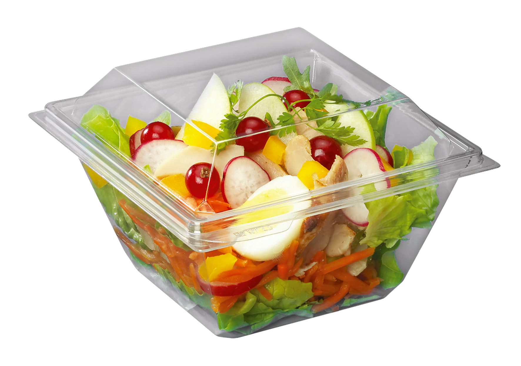 30 POTS A SALADE CARRES - FOND ET COUVERCLE CRISTAL