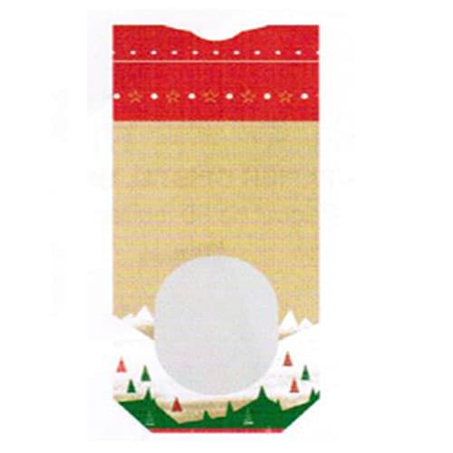 100 SACHETS KRAFT FENETRE SAPIN FOND CARTON