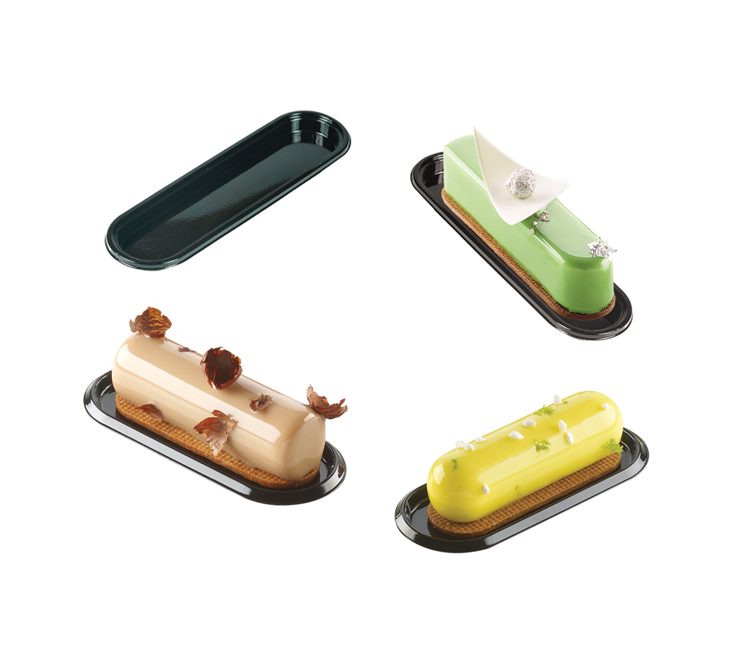 MINI COUPELLE OVALE PLASTIQUE NOIRE - DIM 102x42x5 mm