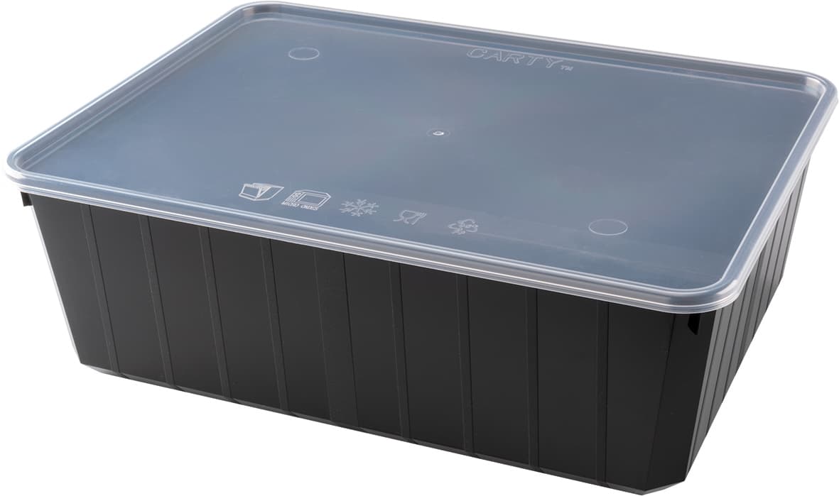 BOITE CARTY BOX NOIRE AVEC COUVERCLE TRANSPARENT