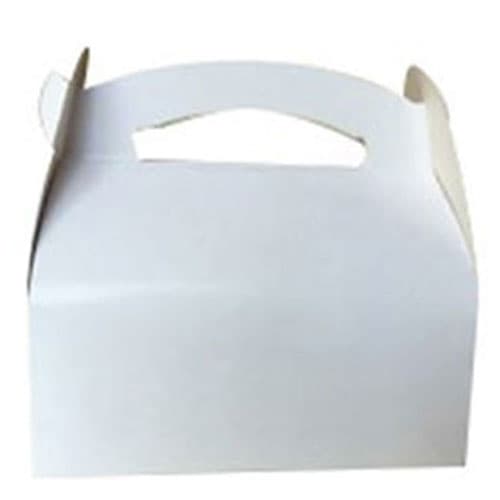 50 BOITES PATISSIERES BLANCHES 180X100X135 MM A POIGNEE
