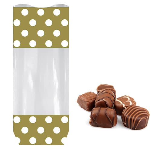 100 SACS FOND CARTON\"POLKA\" BLANC-OR