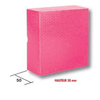 50 BOITES PATISSIERES ROSE FUSCHIA avec RELIEF HAUTEUR 5 CM