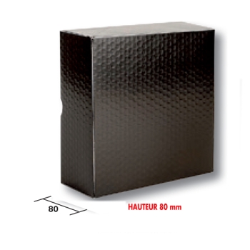 50 BOITES PATISSIERES NOIRES AVEC RELIEF HAUTEUR 8 CM