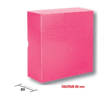 50 BOITES PATISSIERES ROSE FUSCHIA avec RELIEF HAUTEUR 8 CM
