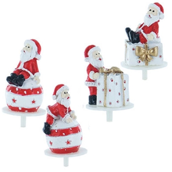 PERE NOEL BOULES ET CADEAUX  EN RESINE