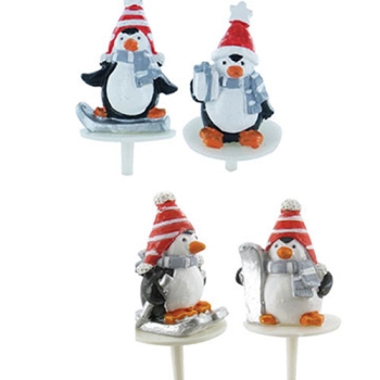 PINGOUINS SPORTS D HIVER EN RESINE