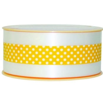 RUBAN CHARLOTTE POIS JAUNE