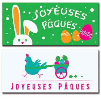 RECTANGLE  JOYEUSES PAQUES PATE D AMANDE - 90x40 mm