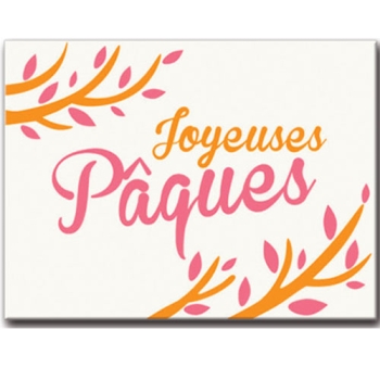 RECTANGLE JOYEUSES PAQUES PATE D AMANDE - 55x40 mm
