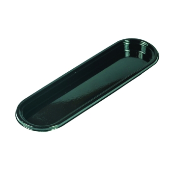 MINI COUPELLE OVALE PLASTIQUE NOIRE - DIM 102x42x5 mm