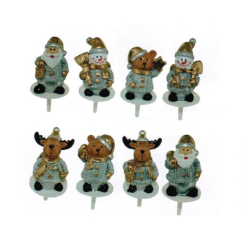 ANIMAUX DE NOEL OR ET ARGENT EN RESINE
