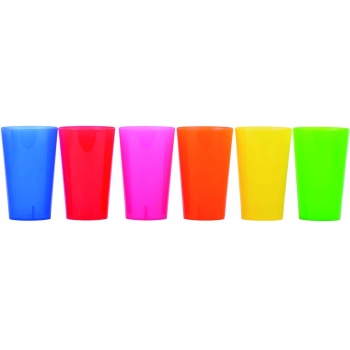 LOT DE 6 VERRES POLYPRO - COLORIS ASSORTIS