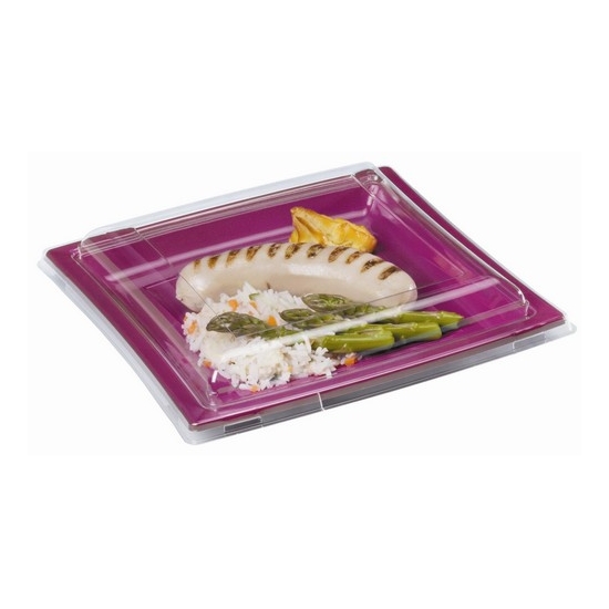 ASSIETTE CARREE PLASTIQUE COULEUR