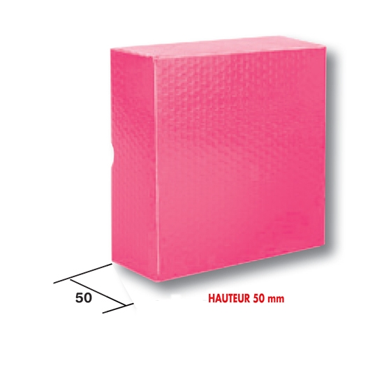 50 BOITES PATISSIERES ROSE FUSCHIA avec RELIEF HAUTEUR 5 CM