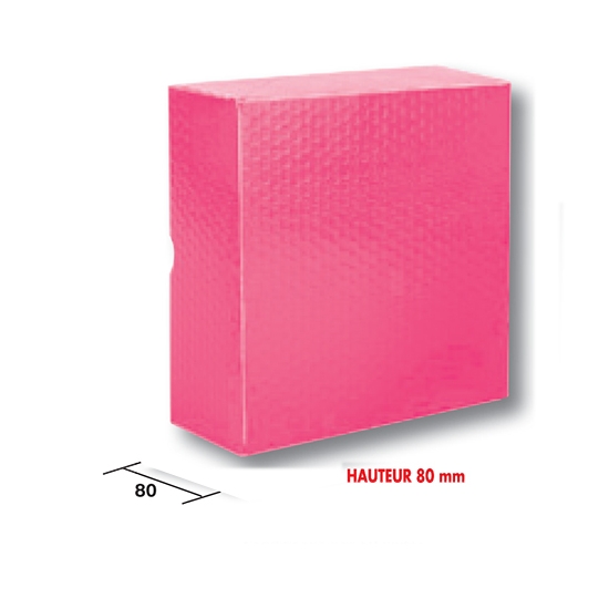 50 BOITES PATISSIERES ROSE FUSCHIA avec RELIEF HAUTEUR 8 CM