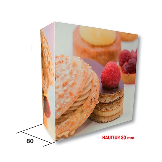 50 BOITES PATISSIERES GASPARD HAUTEUR 8 CM