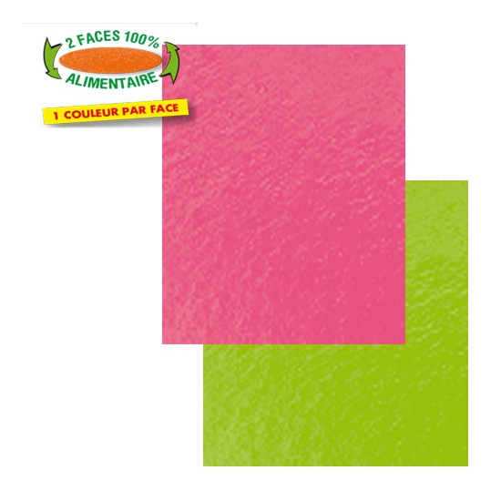 100 CARRES COULEUR  ANIS/FRAMBOISE
