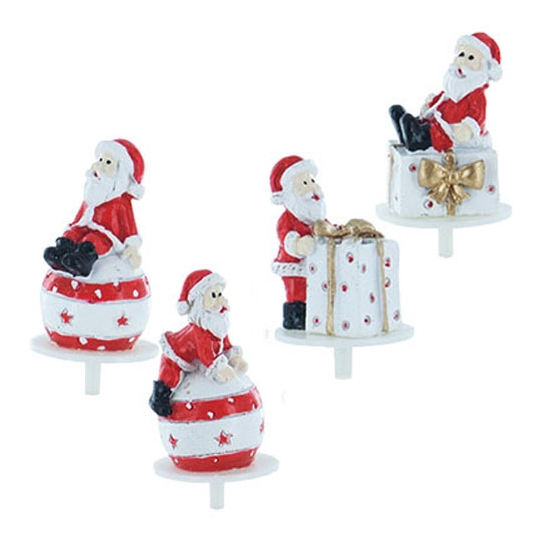 PERE NOEL BOULES ET CADEAUX  EN RESINE