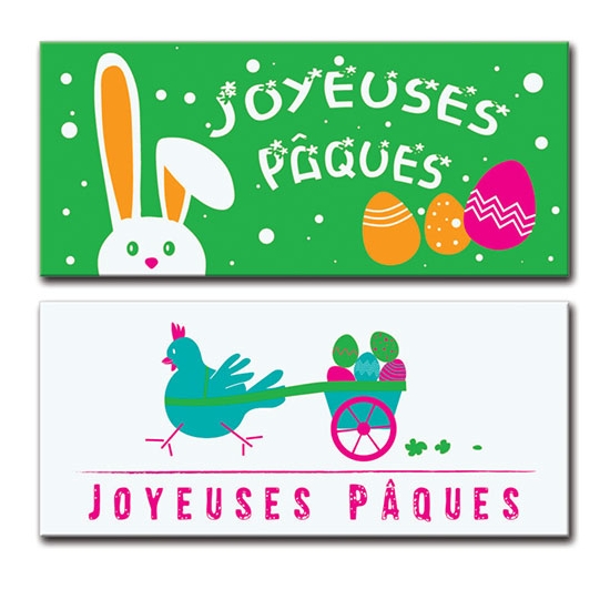 RECTANGLE  JOYEUSES PAQUES PATE D AMANDE - 90x40 mm