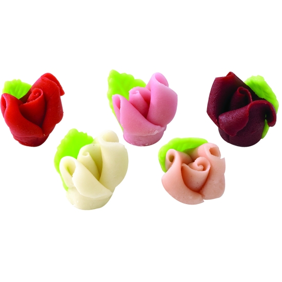 BOUTONS DE ROSE ASSORTIS EN PATE D AMANDE