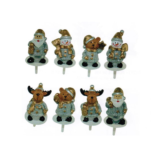 ANIMAUX DE NOEL OR ET ARGENT EN RESINE