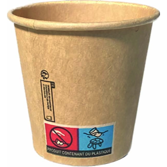 50 GOBELETS CARTON KRAFT - BOISSON CHAUDE OU FROIDE