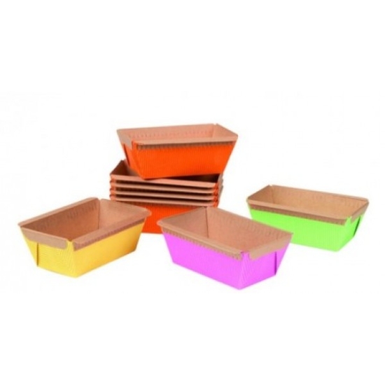 48 MOULES CAKE 4 COLORIS ASSORTIS - FILM INTERIEUR INGRAISSABLE