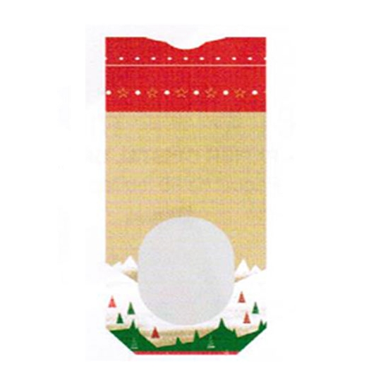 100 SACHETS KRAFT FENETRE SAPIN FOND CARTON